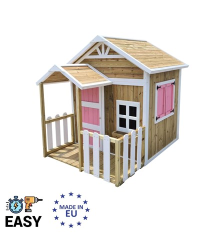 Casita infantil de madera Olden color rosacoches a pedales, correpasillos, karts pedales, triciclos, coches para niños, casitas para niños, casitas de muñecas, muebles infantiles, canastas de baloncesto, porterías, juegos de agua